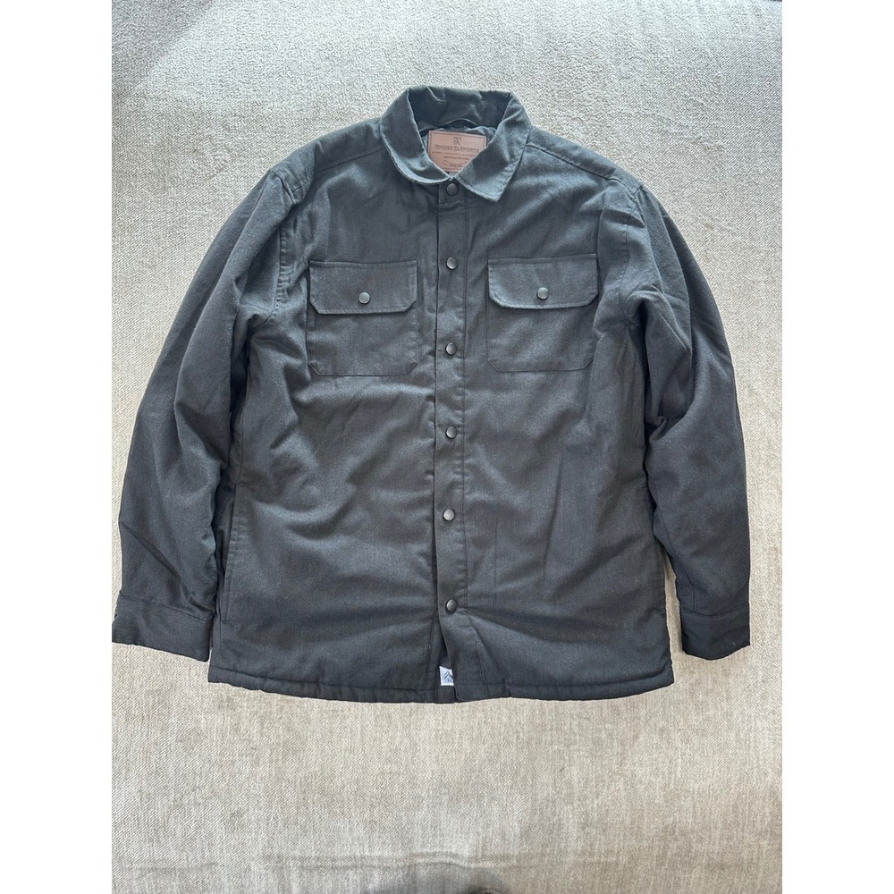 Rugged Elements Mens Charcoal Gray Quilted‎ Lined Snap Front Shirt Jacket Size M